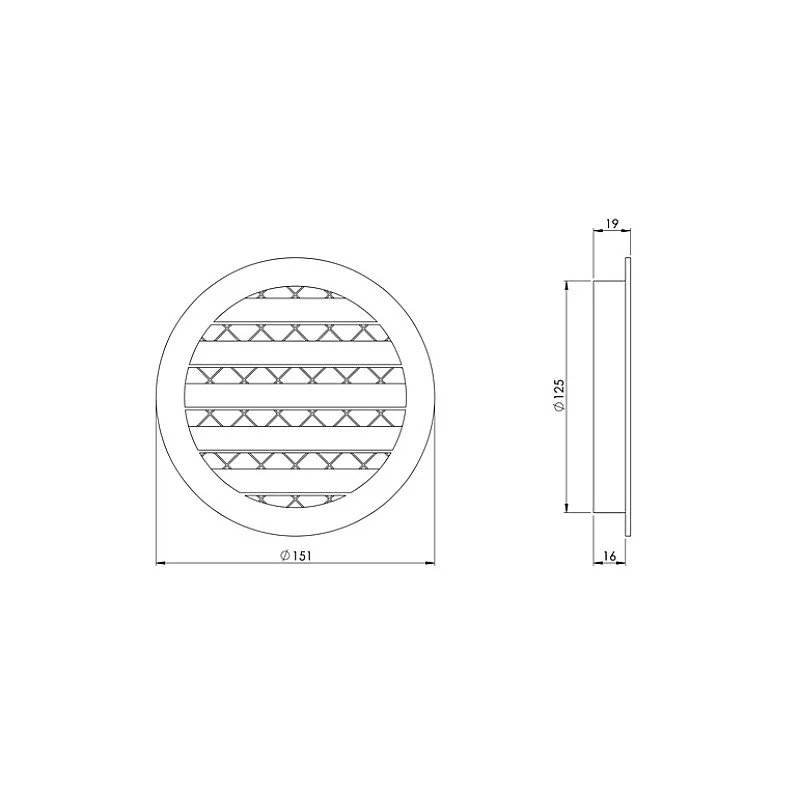 Ventilācijas reste Europlast MRA125M. 125 mm Ventilācijas reste Europlast MRA125M. 125 mm