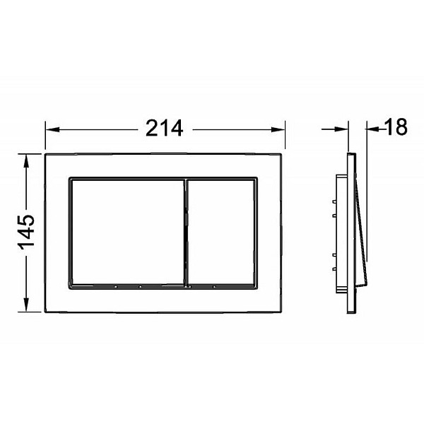 TECEBASE TOILET PUSH PLATE CHROME BRIGHT