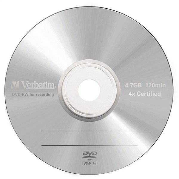 DISC DVD-RW 4.7GB 4X 5PACK VERBATIM