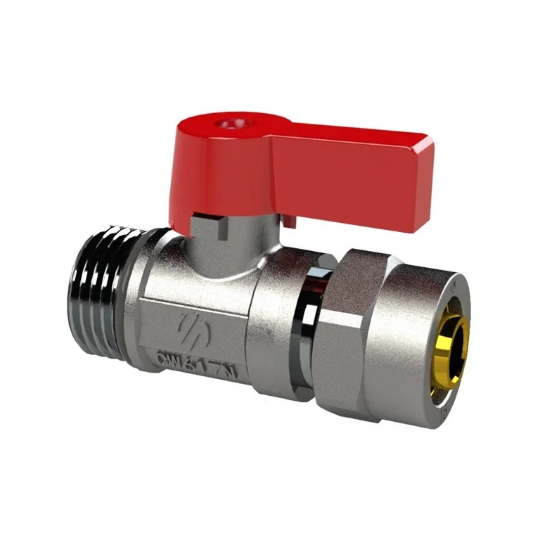 VALVE MINI 1/2X16MM M RED HANDLE