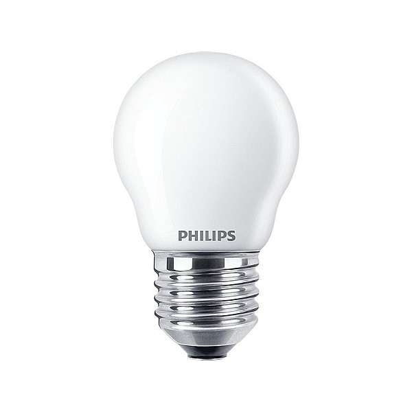 LED lemputė PHILIPS. P45. E27. 4.3 W. 470 lm. 2700 K