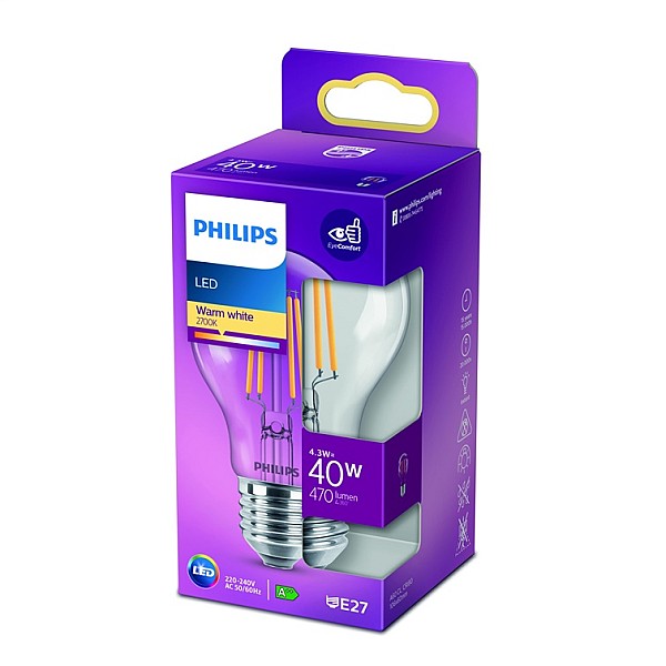 GAISM.D.SP.PHILIPS FILAM.A60 4.3WE27CAUR