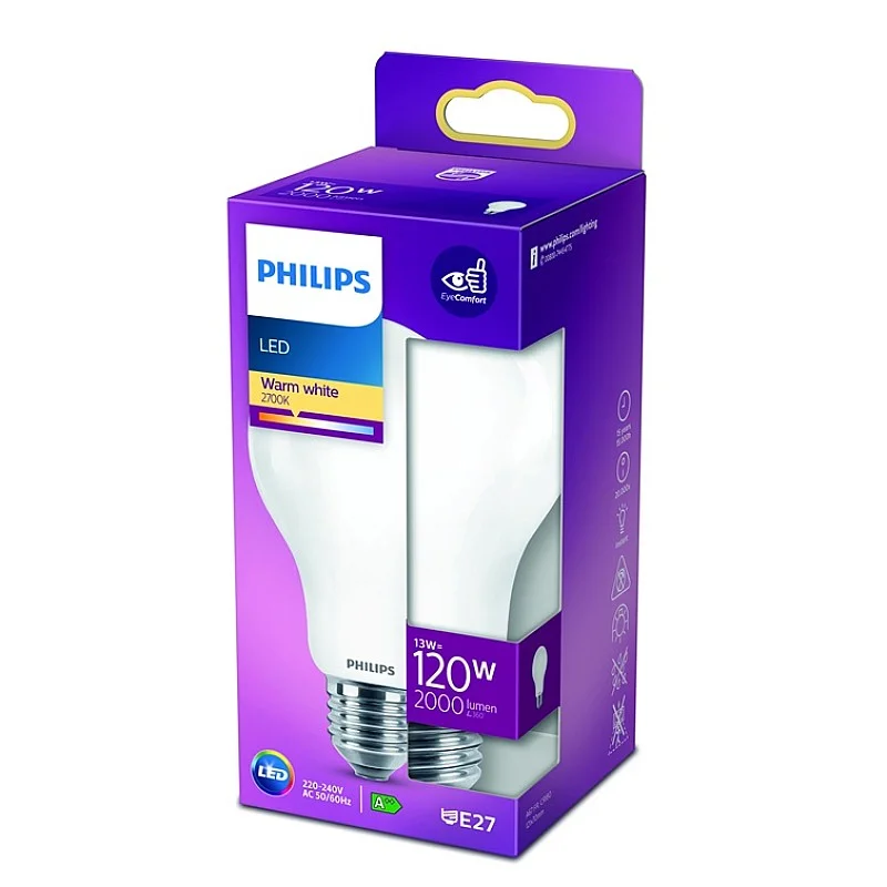 LED lemputė PHILIPS. A67. E27. 13 W. 2000 lm. 2700 K LED lemputė PHILIPS. A67. E27. 13 W. 2000 lm. 2700 K