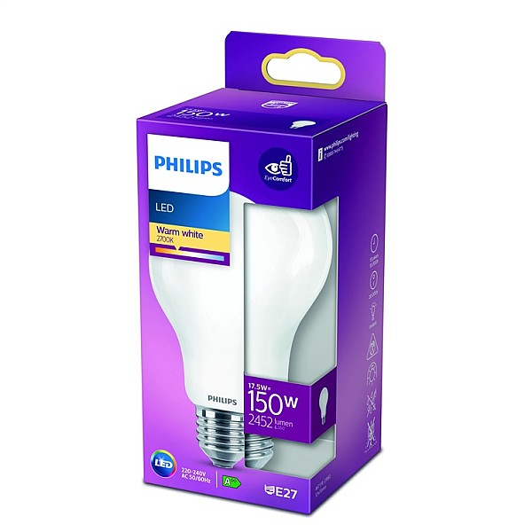 LED lemputė PHILIPS. A67. E27. 17.5 W. 2500 lm. 2700 K