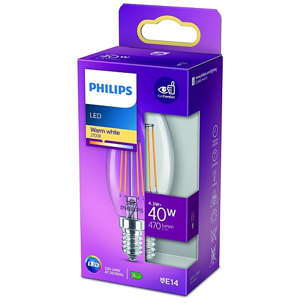 GAISM.D.SP.PHILIPS FILAM. B35 4.3W E14 C