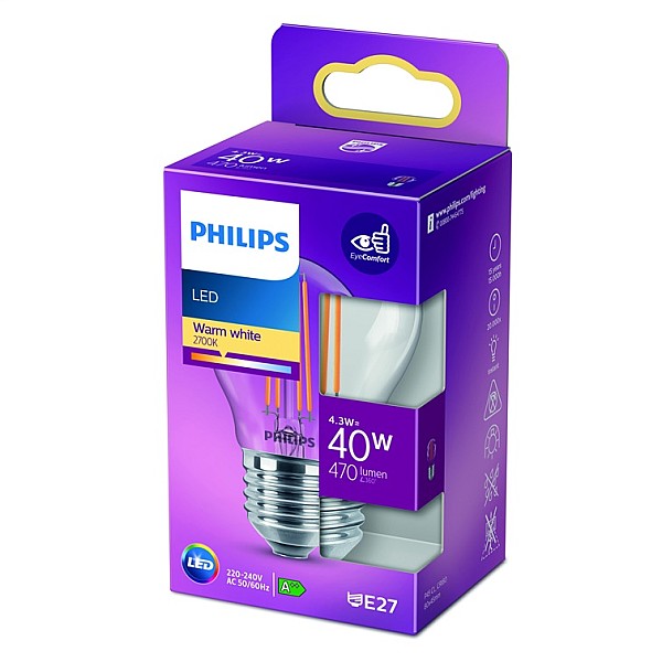 LED CLASSIC 40W E27 WW P45 CL ND RFSRT4