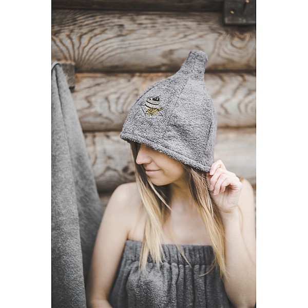 SAUNA CAP COTTON GRAY