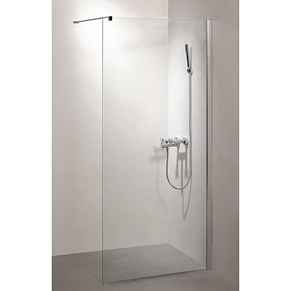 SHOWER WALL GLASS116X195CM 8MM CHROME