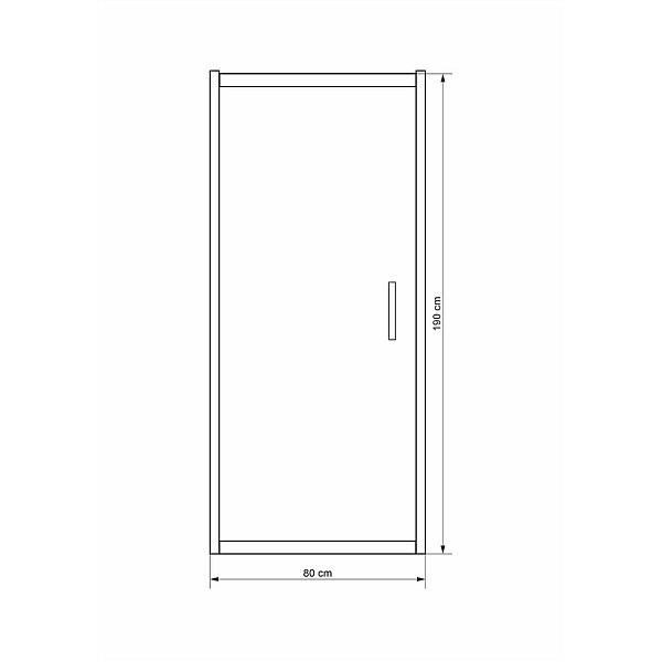 SHOWER DOOR 80X190CM 6MM CHROME