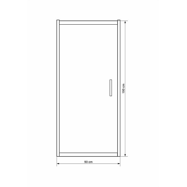 SHOWER DOOR 90X190CM  6MM BLACK PROFILE