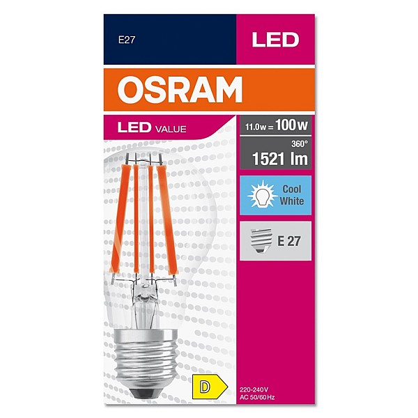 LED lemputė OSRAM. A60. E27. 11 W. 1521 lm. 4000 K