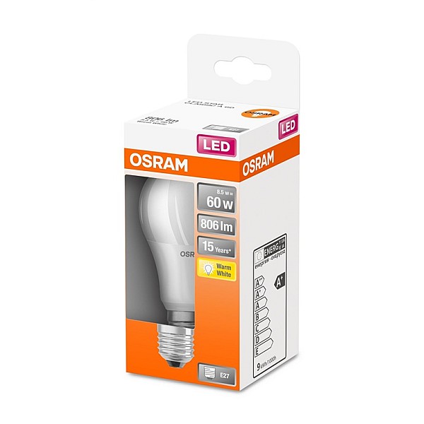 LAMPA LED A60 8.5W E27 2700K 806LM PL/MA