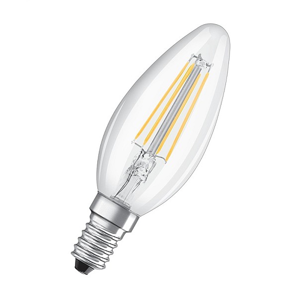 LED lempa Osram Filamentinė. B35. 4W. E14. 2700K. 470lm