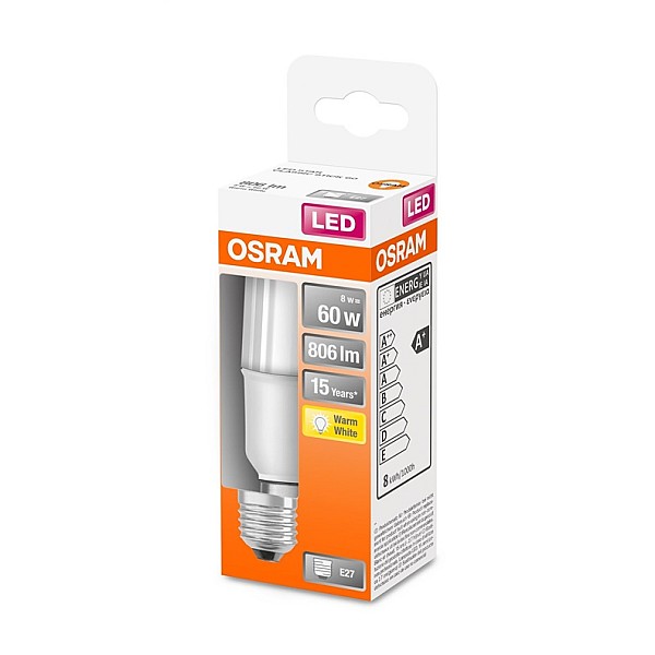 LED lemputė OSRAM. S15. E27. 8 W. 806 lm. 2700 K