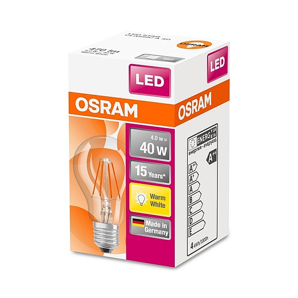 LEDSCLA40 4W/827 230V FIL E27 OSRAM