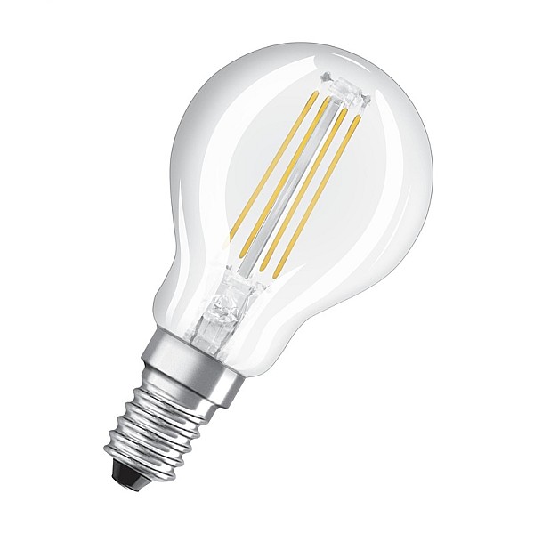 LED lempa Osram Filamentinė. P45. 4W. E14. 2700K. 470lm