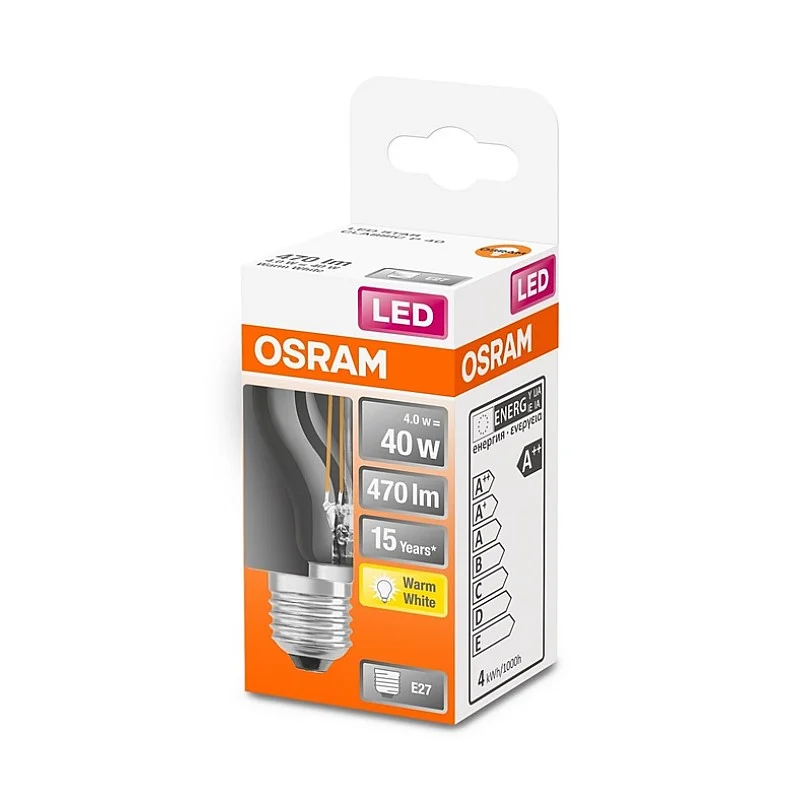 LEDSCLP40 4W/827 230V FIL E27 OSRAM LEDSCLP40 4W/827 230V FIL E27 OSRAM