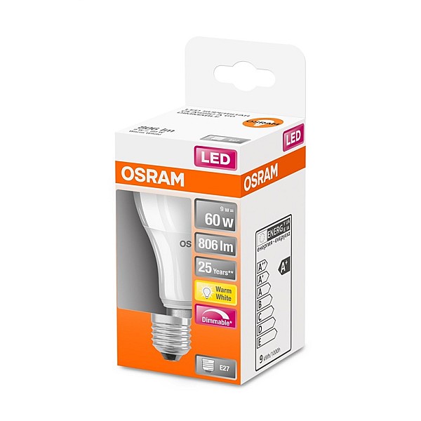 LEDSCLA60D 9W/827 230VFR E27 OSRAM