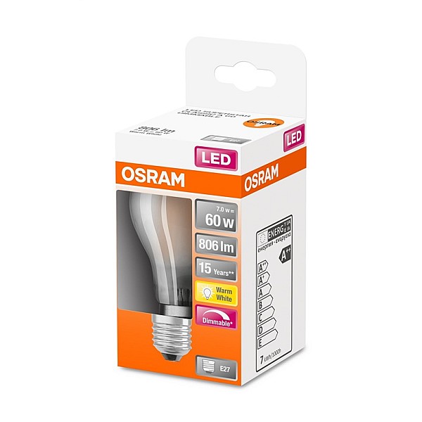 LEDSCLA60D 7.5W/827 230V GLFR E27 OSRAM