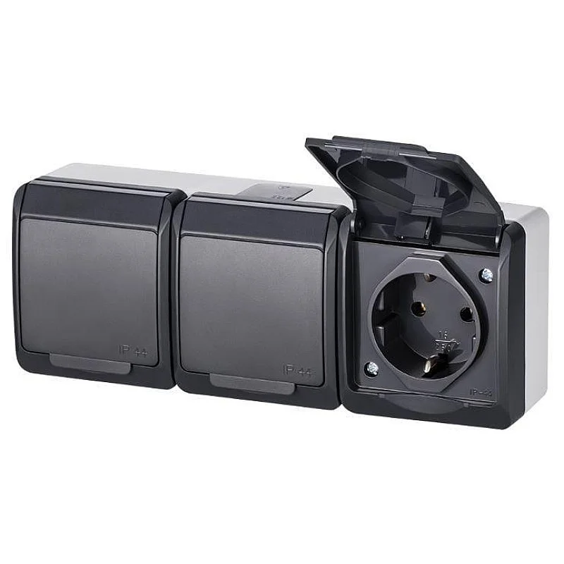 SOCKET HERMES 3PL ANTRACIT IP44. 0326-07