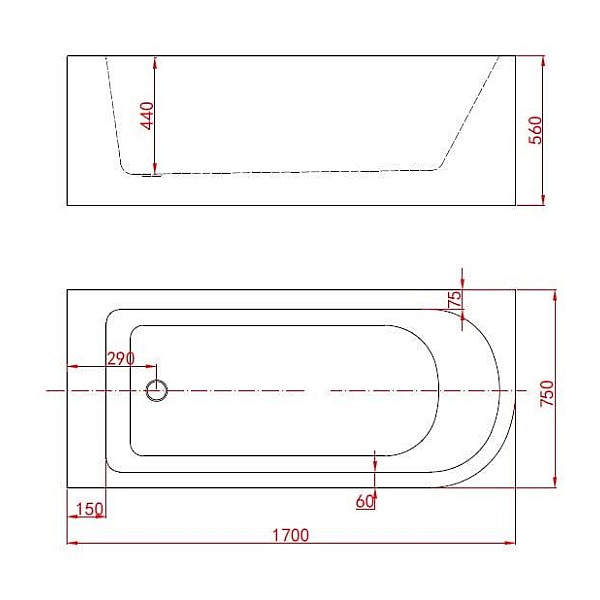 ACRYLIC FREE STANDING BATHTUB K29775L