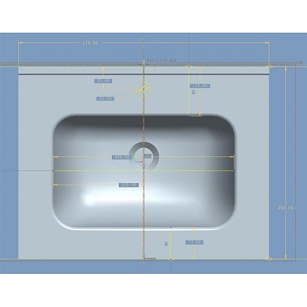 Praustuvė DOMOLETTI ACB7860. įleidžiama. 600×460 mm