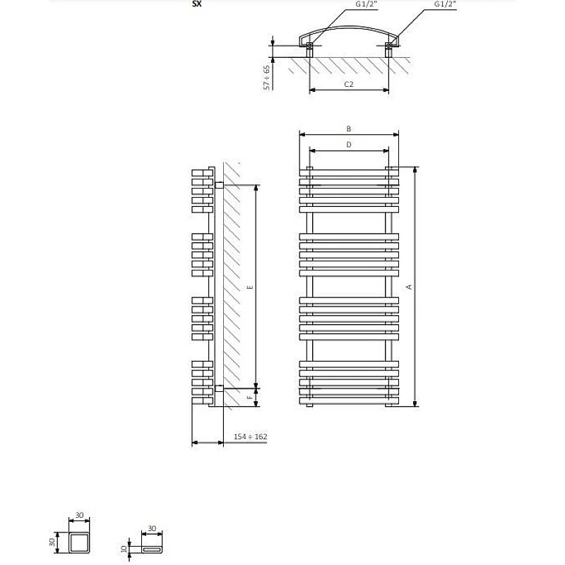 Rankšluosčių džiovintuvas Terma KIOTO 48 X 118.5 cm. baltas Rankšluosčių džiovintuvas Terma KIOTO 48 X 118.5 cm. baltas