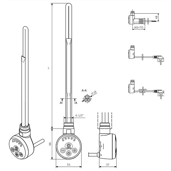 ELECTRIC HEATING ELEMENT MEG 300W BLACK