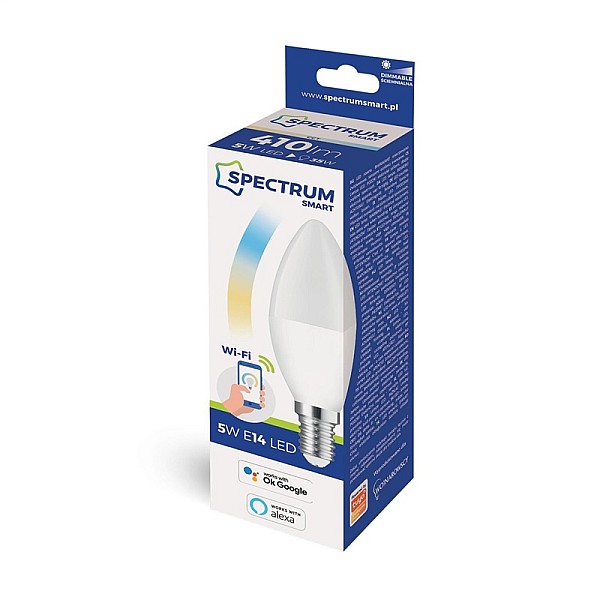 IŠMANIOJI LED LEMPA. B38. SMART WIFI. 5W. E14. CCT+DIM. FR