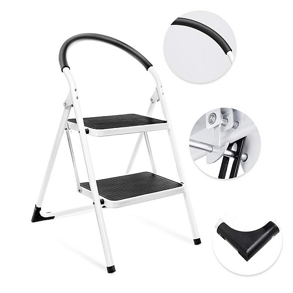 2 STEP STEEL LADDER BL-C102 WHITE