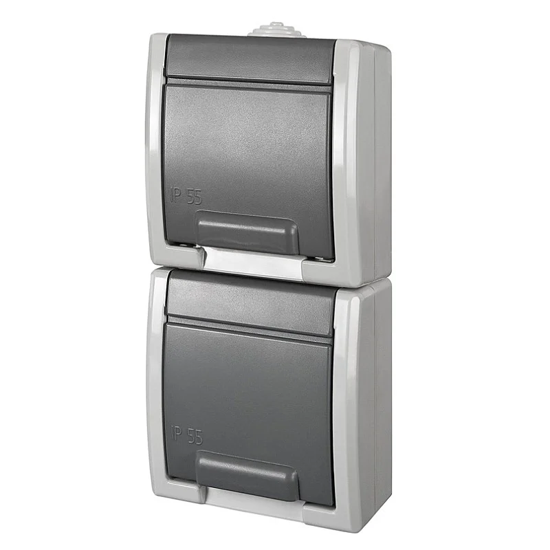 Dvivietis kištukinis lizdas ELEKTRO-PLAST AQUANT. IP55