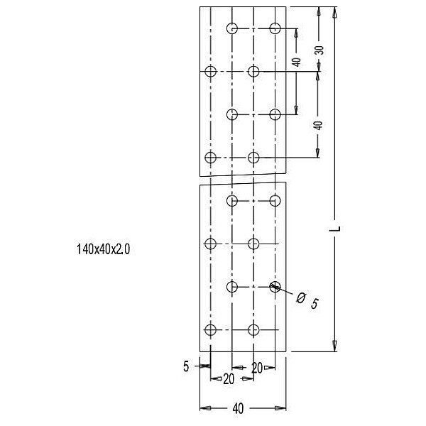 NAIL PLATE 140X40X2.0 CE