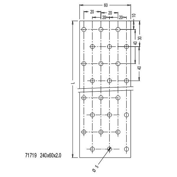 NAIL PLATE 240X60X2.0 CE