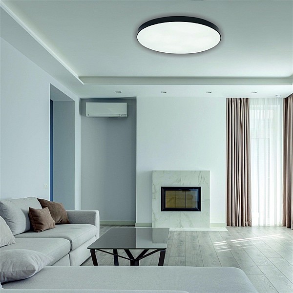 CEILING LAMP BOSTON2X60W D80RC LED BLACK