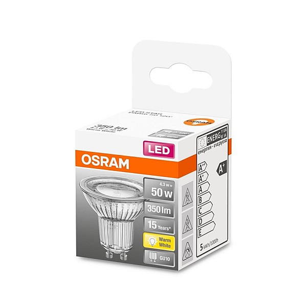 LED SP. PAR16 4.3W GU10 2700K 1200 350LM