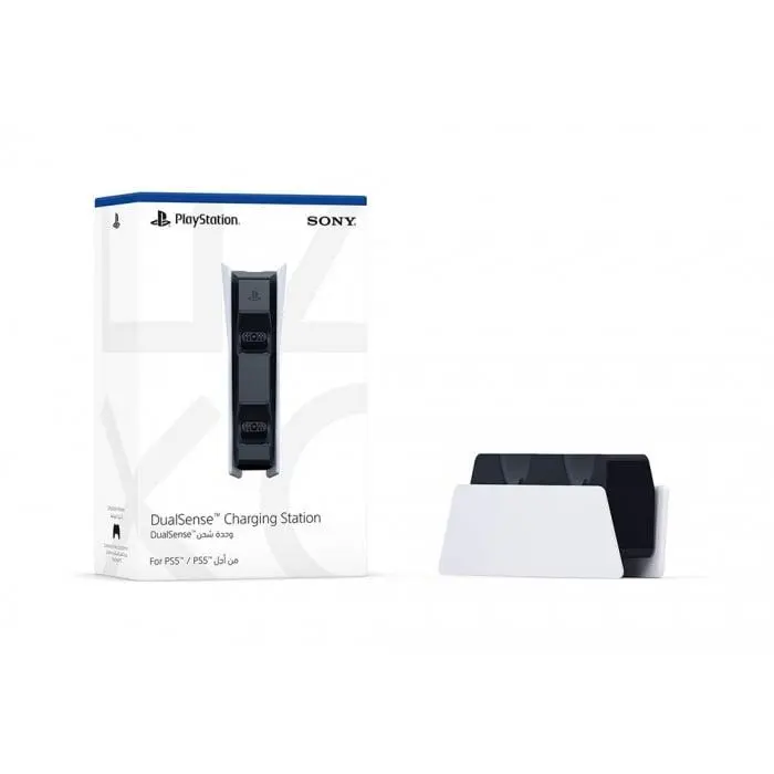 Uzlādes stacija Sony DualSense PS5. balta/melna Uzlādes stacija Sony DualSense PS5. balta/melna
