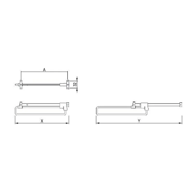 Drabužių pakabas. 400 mm. nikelio spalvos Drabužių pakabas. 400 mm. nikelio spalvos