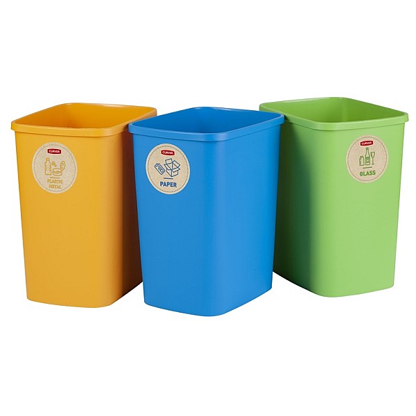 Rūšiavimo šiukšliadėžių rinkinys ECO FRIENDLY. 3 × 25 l