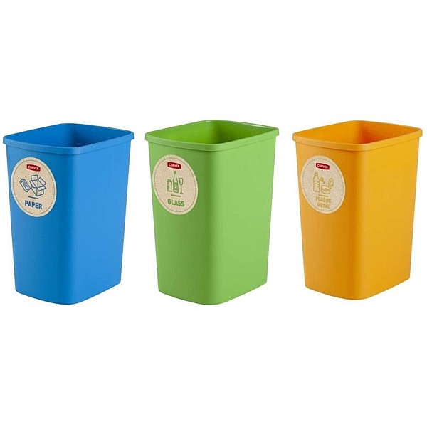 Rūšiavimo šiukšliadėžių rinkinys ECO FRIENDLY. 3 × 25 l