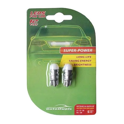 AutoDuals LED T10 Light Bulb White 2pcs AutoDuals LED T10 Light Bulb White 2pcs