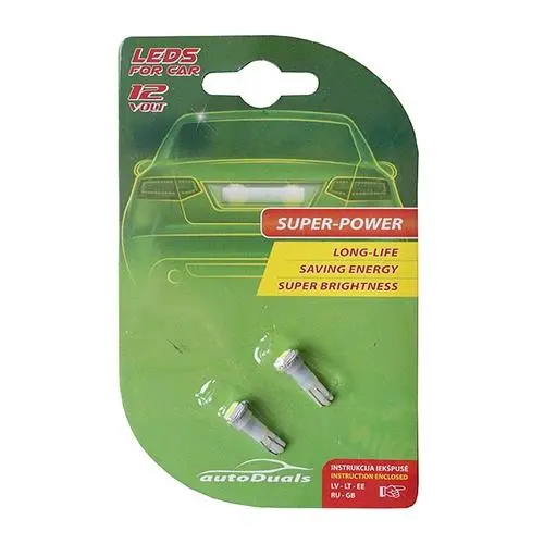 AutoDuals  LED T5 1SMD Light Bulb White 2pcs AutoDuals  LED T5 1SMD Light Bulb White 2pcs