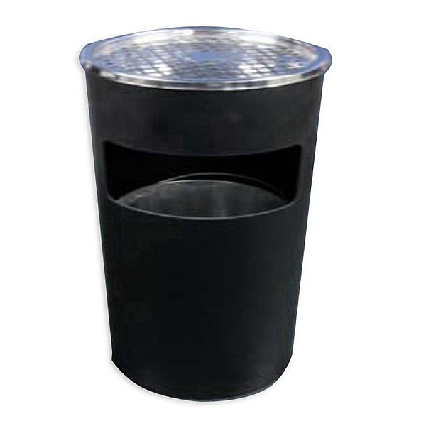 ROUND TRASH BIN WITH ASHTRAY T-Y0617M