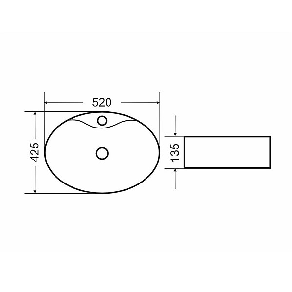 COUNTER TOP WASHBASIN 52CM ACB8041