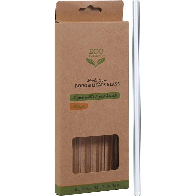 Stikla salmiņu kompl. ar birstīti 5 gab. Stikla salmiņu kompl. ar birstīti 5 gab.