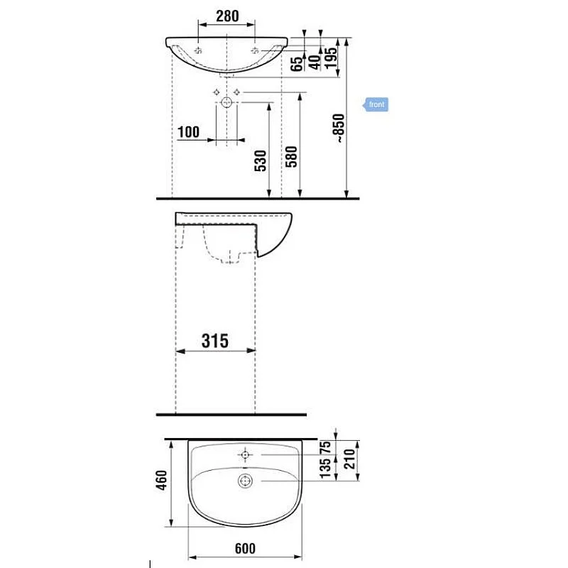 Izlietne Lyra plus. 60cm H8133830001043. 60 x 46 x 19.5 cm Izlietne Lyra plus. 60cm H8133830001043. 60 x 46 x 19.5 cm