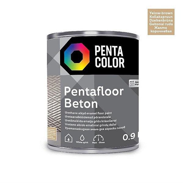 Grindų dažai Pentafloor Beton. geltonai rudi. 0.9l