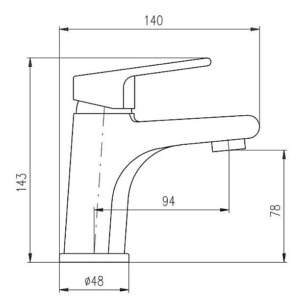 BASIN LEVER MIXER BLACK MATT COLORADO