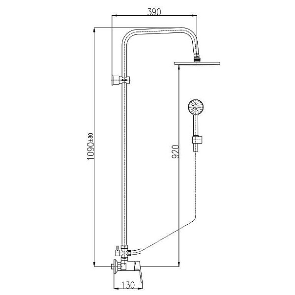 SHOWER SET WITH MIXER BLACK MT COLORADO