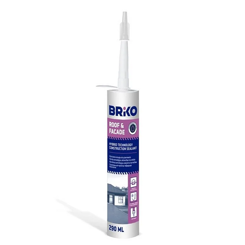Hermetikas BRIKO ROOF / FACADE. 290 ml. skaidrus