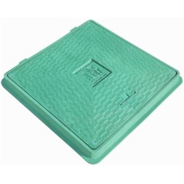 MANHOLE COVER D650MM GREEN SQ.(A15) 1.5T